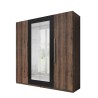 Kledingkast met 4 deuren en spiegel in donker eikenhout 228x57x214 cm Hutton Verkoop