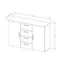 Ladekast dressoir met 2 deuren en 4 laden in zwart en donker eikenhout Cayey Aanbod