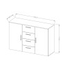 Ladekast dressoir met 2 deuren en 4 laden in zwart en donker eikenhout Cayey Aanbod