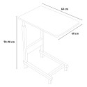 In hoogte verstelbare bijzettafel 40x60 cm met 4 wielen Endy 