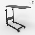 Verstelbare bijzettafel 40x80 cm met 4 wielen Endy XL Aanbieding