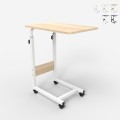 In hoogte verstelbare bijzettafel 40x60 cm met 4 wielen Endy Aanbieding