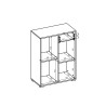Lage witte boekenkast met deur, lade en open vakken 65x35x89 cm Maelis Catalogus