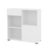 Lage boekenkast met lade, deur en 3 open vakken wit 90x35x89 cm Habren Verkoop