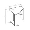 Ruimtebesparend hoekbureau zwart 80x80x73 cm Newman Aanbod