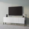 Wit modern minimalistisch design TV-meubel met 4 deuren 200x40x69 cm Gardon Korting