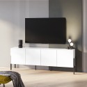 Wit modern minimalistisch design TV-meubel met 4 deuren 200x40x69 cm Gardon Aanbieding