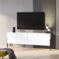 Wit modern minimalistisch design TV-meubel met 4 deuren 200x40x69 cm Gardon Aanbieding