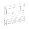 Wit modern minimalistisch design TV-meubel met 4 deuren 200x40x69 cm Gardon Kortingen