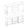 Modern eetkamer dressoir met 2 deuren en 3 lades wit Ducey Kortingen