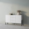 Modern wit dressoir met 2 deuren en 3 lades 154x40x89 cm Kinsha Korting