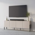 Modern design TV-meubel met 4 deuren beige 200x40x69 cm Givre Korting
