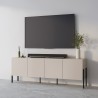 Modern design TV-meubel met 4 deuren beige 200x40x69 cm Givre Korting