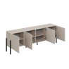 Modern design TV-meubel met 4 deuren beige 200x40x69 cm Givre Aanbod
