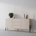 Moderne beige dressoir met 3 laden en 2 deuren 184x40x89 cm Sibel Korting