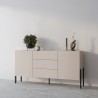 Moderne beige dressoir met 3 laden en 2 deuren 184x40x89 cm Sibel Korting