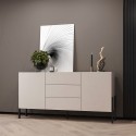 Moderne beige dressoir met 3 laden en 2 deuren 184x40x89 cm Sibel Aanbieding