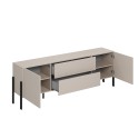 Modern design beige TV-meubel met 2 deuren en 2 laden in minimalistische stijl Kaylus Aanbod