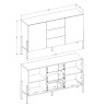 Modern dressoir met 3 lades en 2 deuren beige 154x40x89 cm Autrey Kortingen