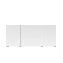 Witte moderne kast met 3 laden en 2 deuren 140x35x63 cm Mehdi Aanbod