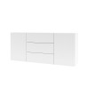 Witte moderne kast met 3 laden en 2 deuren 140x35x63 cm Mehdi Catalogus