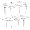 Uitschuifbare klassieke eettafel 160-240x90 cm in wit en eikenhout Guilhem Catalogus