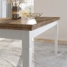 Uitschuifbare klassieke eettafel 160-240x90 cm in wit en eikenhout Guilhem Aanbod