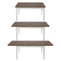 Uitschuifbare klassieke eettafel 160-240x90 cm in wit en eikenhout Guilhem Korting