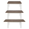 Uitschuifbare klassieke eettafel 160-240x90 cm in wit en eikenhout Guilhem Korting