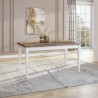 Uitschuifbare klassieke eettafel 160-240x90 cm in wit en eikenhout Guilhem Kortingen