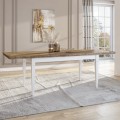 Uitschuifbare klassieke eettafel 160-240x90 cm in wit en eikenhout Guilhem Aanbieding