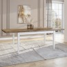 Uitschuifbare klassieke eettafel 160-240x90 cm in wit en eikenhout Guilhem Aanbieding