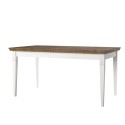 Uitschuifbare klassieke eettafel 160-240x90 cm in wit en eikenhout Guilhem Verkoop