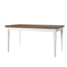 Uitschuifbare klassieke eettafel 160-240x90 cm in wit en eikenhout Guilhem Verkoop