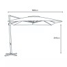 Vierkante tuinparasol Paradise met ledverlichting 3x3 m Kosten