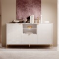 Modern wit 3-deurs dressoir met LED-verlichting voor woonkamer en keuken Sandani Aanbieding