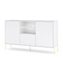 Modern wit 3-deurs dressoir met LED-verlichting voor woonkamer en keuken Sandani Verkoop