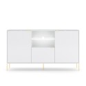 Modern wit 3-deurs dressoir met LED-verlichting voor woonkamer en keuken Sandani Aanbod
