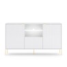 Modern wit 3-deurs dressoir met LED-verlichting voor woonkamer en keuken Sandani Aanbod