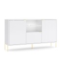 Modern wit 3-deurs dressoir met LED-verlichting voor woonkamer en keuken Sandani Korting