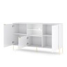 Modern wit 3-deurs dressoir met LED-verlichting voor woonkamer en keuken Sandani Kortingen