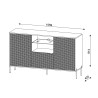 Modern wit 3-deurs dressoir met LED-verlichting voor woonkamer en keuken Sandani Voorraad