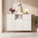 Hoge moderne witte en gouden kast 155,9x42x125,8 cm Breteny Aanbieding