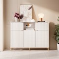 Hoge moderne witte en gouden kast 155,9x42x125,8 cm Breteny Aanbieding
