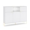 Hoge moderne witte en gouden kast 155,9x42x125,8 cm Breteny Verkoop