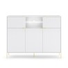 Hoge moderne witte en gouden kast 155,9x42x125,8 cm Breteny Aanbod
