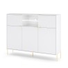 Hoge moderne witte en gouden kast 155,9x42x125,8 cm Breteny Korting