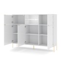Hoge moderne witte en gouden kast 155,9x42x125,8 cm Breteny Kortingen