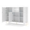 Hoge moderne witte en gouden kast 155,9x42x125,8 cm Breteny Kortingen