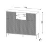 Hoge moderne witte en gouden kast 155,9x42x125,8 cm Breteny Voorraad